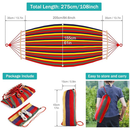 HEMDRE Camping Hammock 550lb Upgraded Thickened 320G Durable Canvas Fabric Single Hammocks with Two Anti Roll Balance Beam and Sturdy Metal Knot Tree Straps for Camping, Patio, Backyard, Outdoor